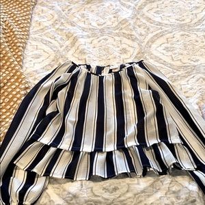 Flowy navy and white top